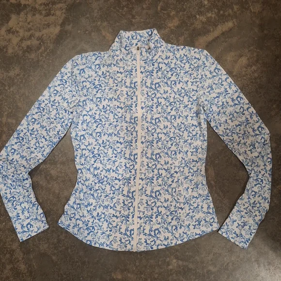 Tommy Bahama White Jacket with Blue Floral Print - Picture 1 of 7